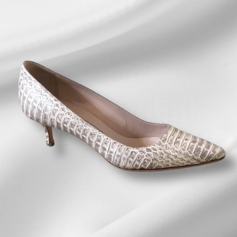 Manolo Blahnik Python Pointed Toe Pump